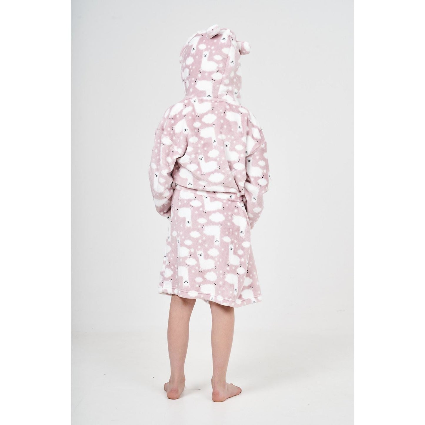 Nifty Kids Llama Fleece Robe - Pink Nifty