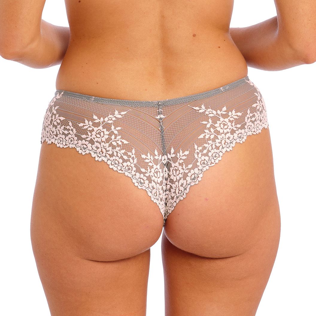 Wacoal Embrace Lace Tanga - Smoke/Crystal Pink