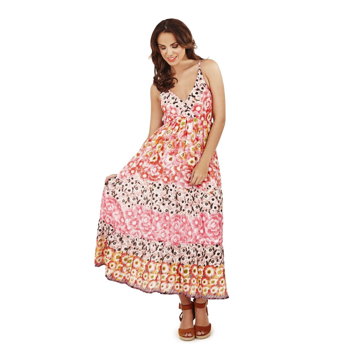 Pistachio Pastel Strappy Maxi Dress - Pink