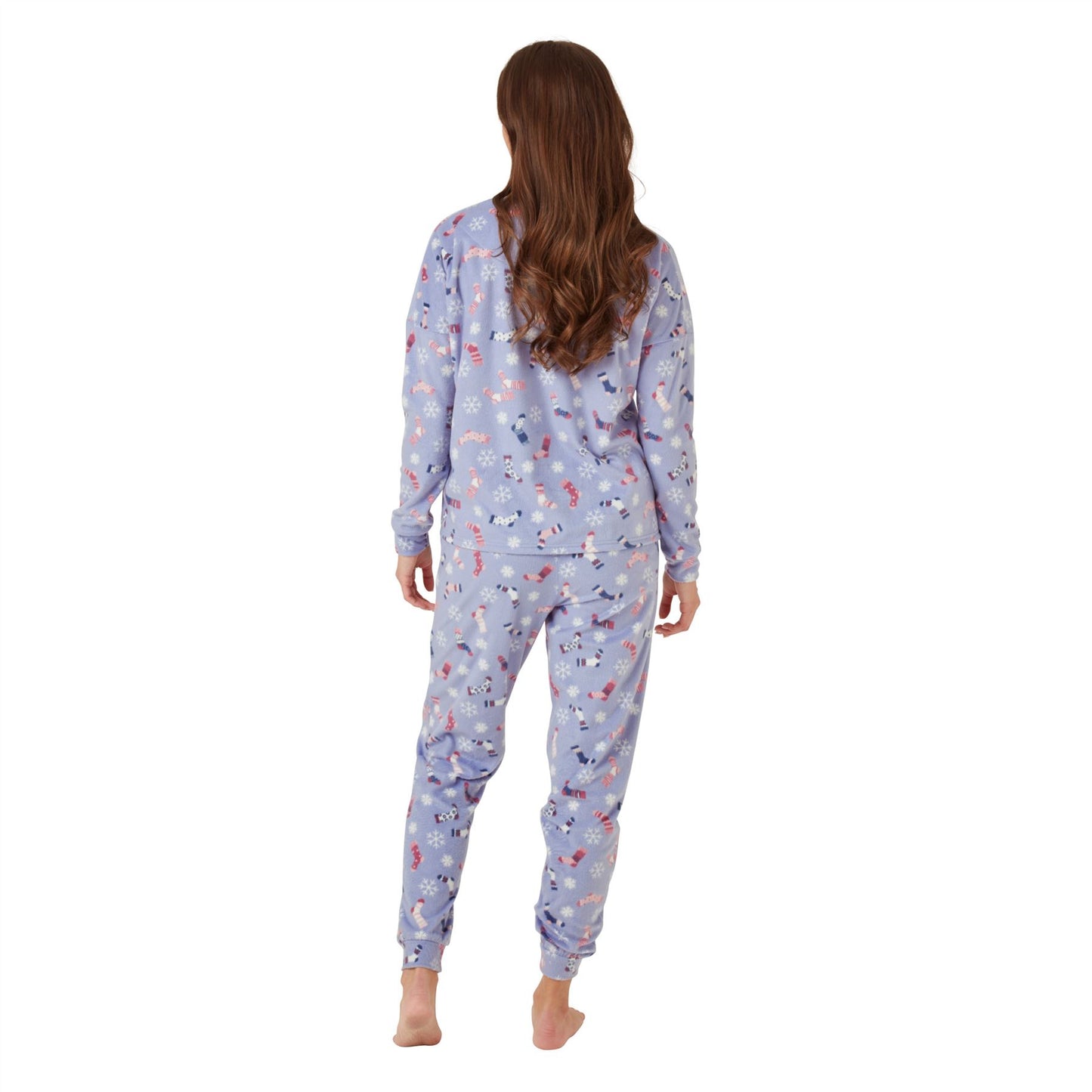 Indigo Sky Womens Sock Print Fleece Pyjamas - Blue