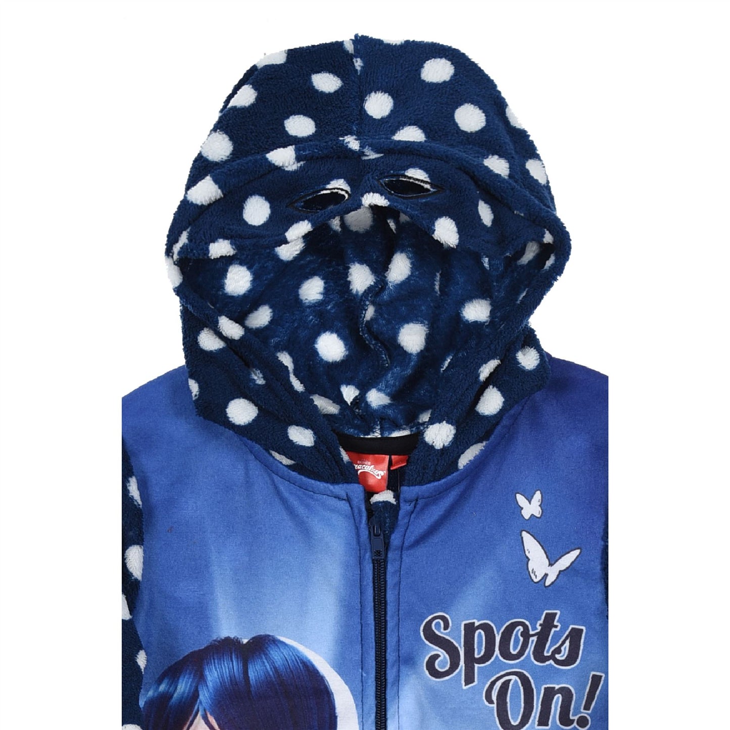 Girls Miraculous Ladybug Fleece Hooded Onesie - Navy