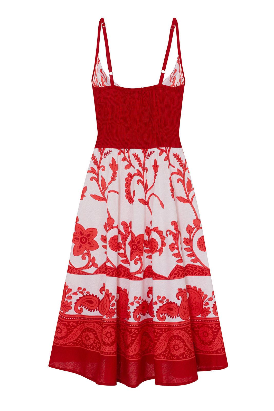 Pistachio Crossover Summer Dress - Red