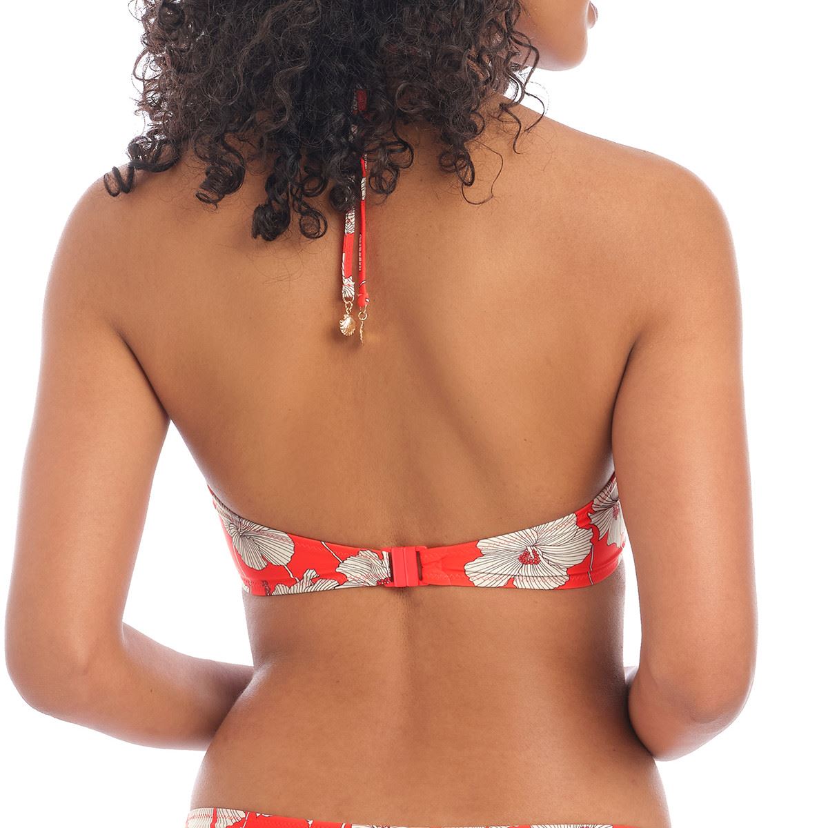 Freya Hibiscus Beach Halter Bikini Top - Sunset