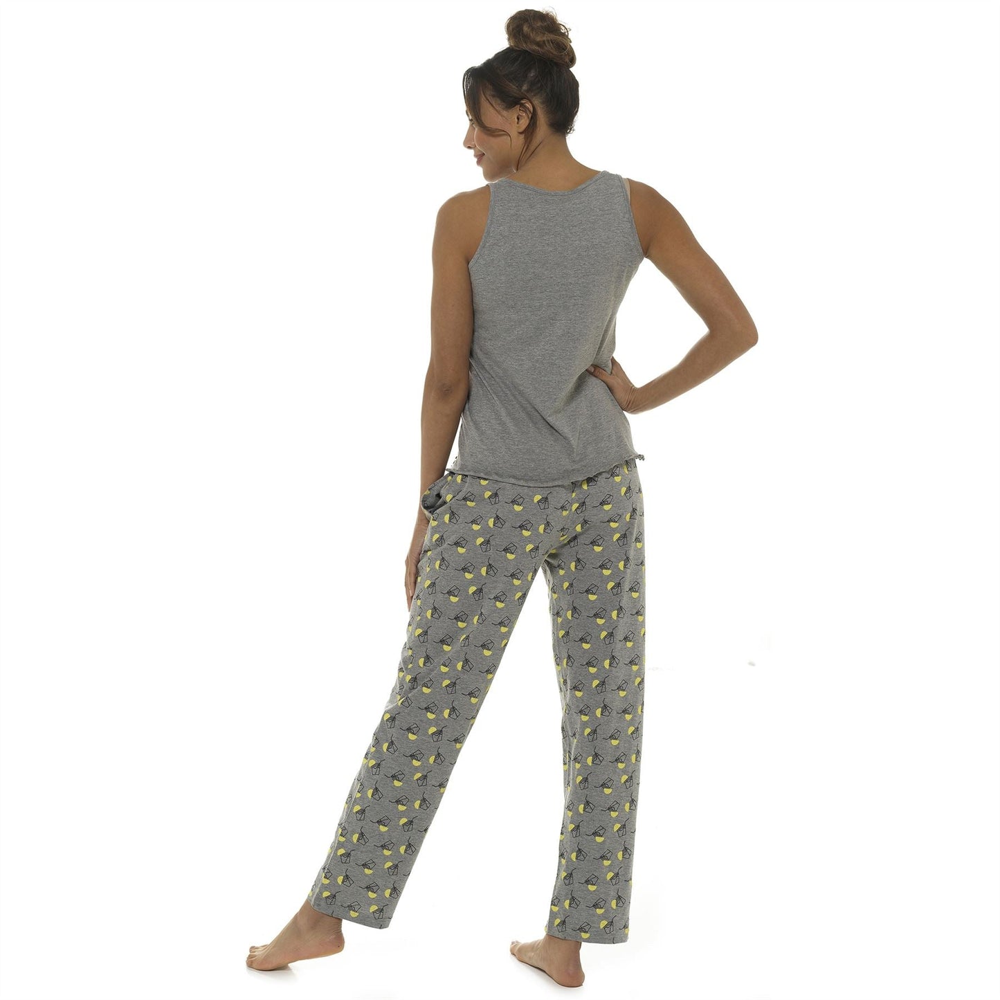 Follow That Dream Womens Gin All Over Print Pyjamas - Grey Follow That Dream