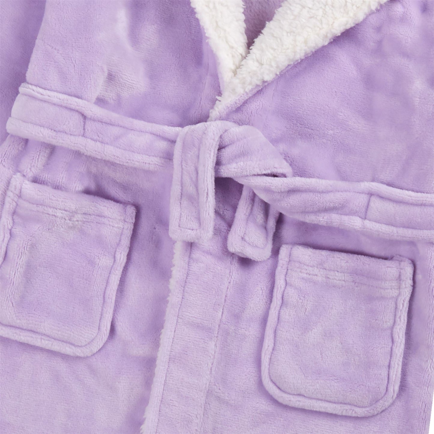 Minikidz Kids Sherpa Hooded Plush Fleece Robe - Lilac Minikidz