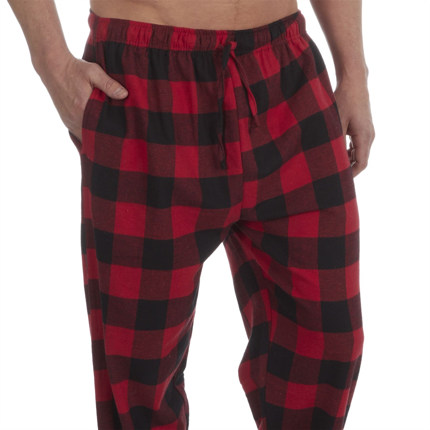 Embargo Mens Check Flannel Lounge Pants - Black Check