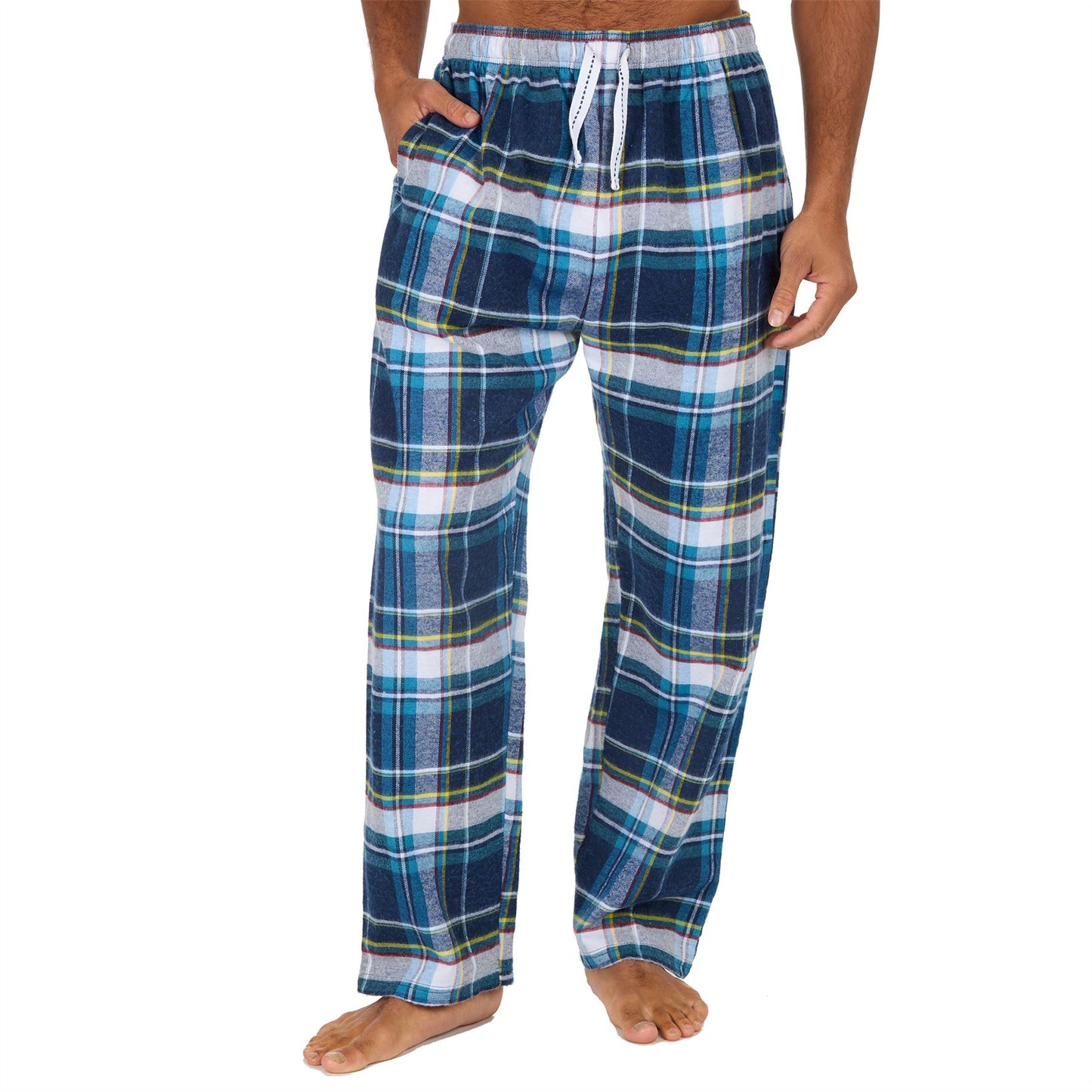 Cargo Bay Mens Check Flannel Lounge Pants - Blue/Multi