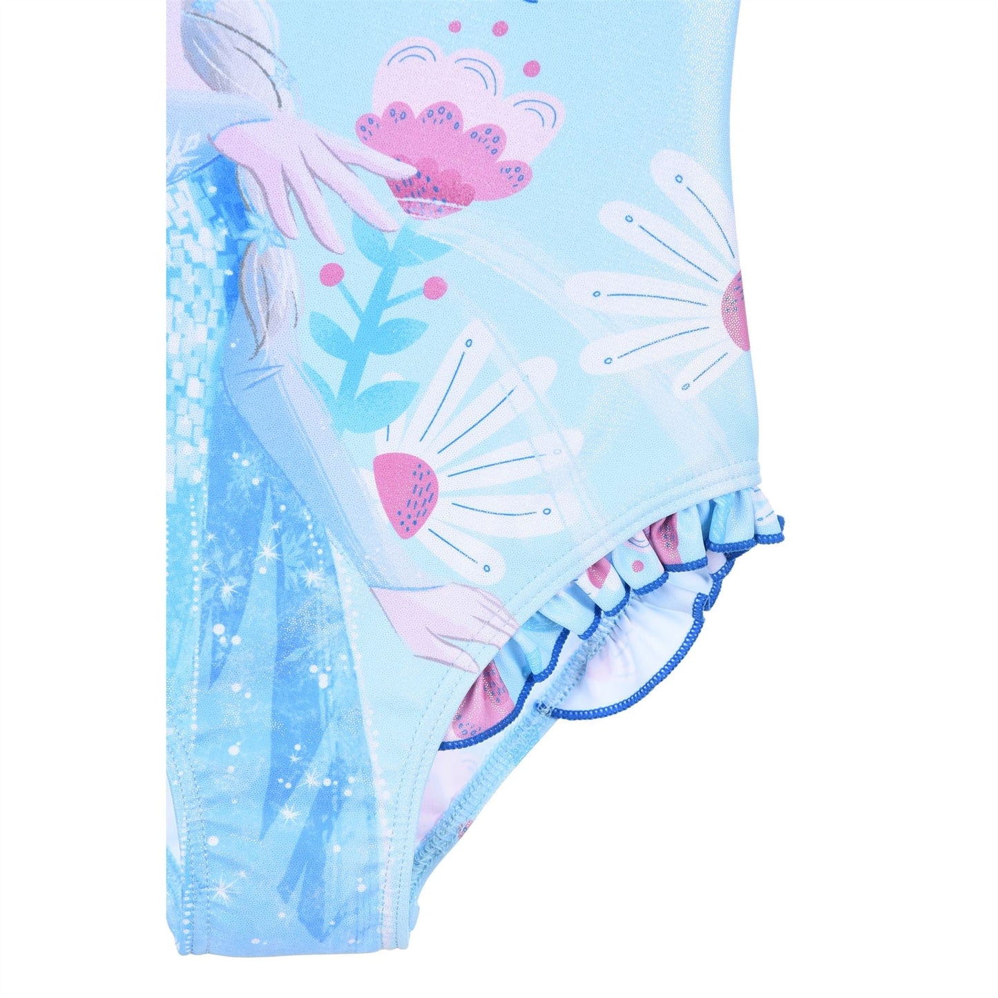 Girls Disney Frozen Elsa Glitter Swimsuit - Blue Frozen