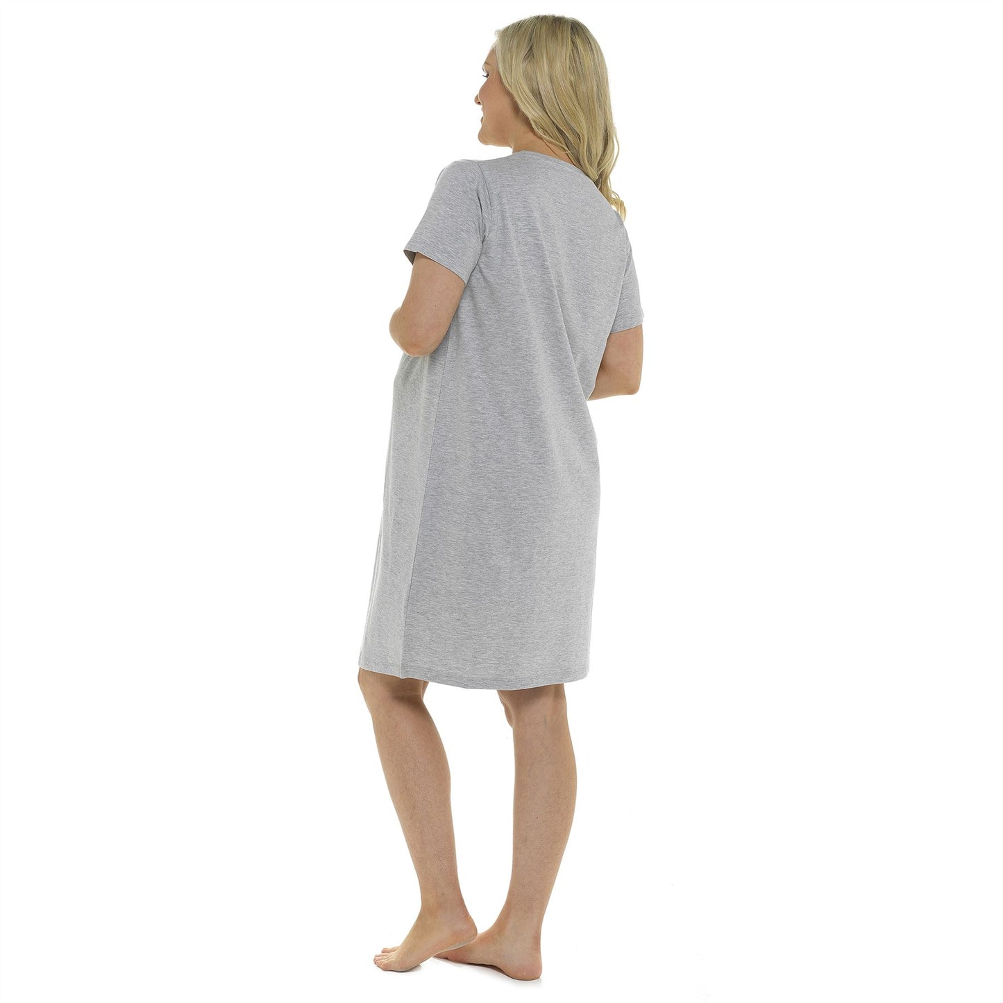 Follow That Dream Womens Maternity 'Sleeping For Two' Nightdress - Grey Follow That Dream