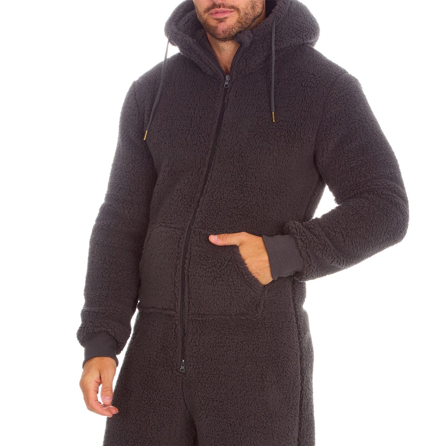 Cargo Bay Mens Borg Fleece Onesie - Charcoal