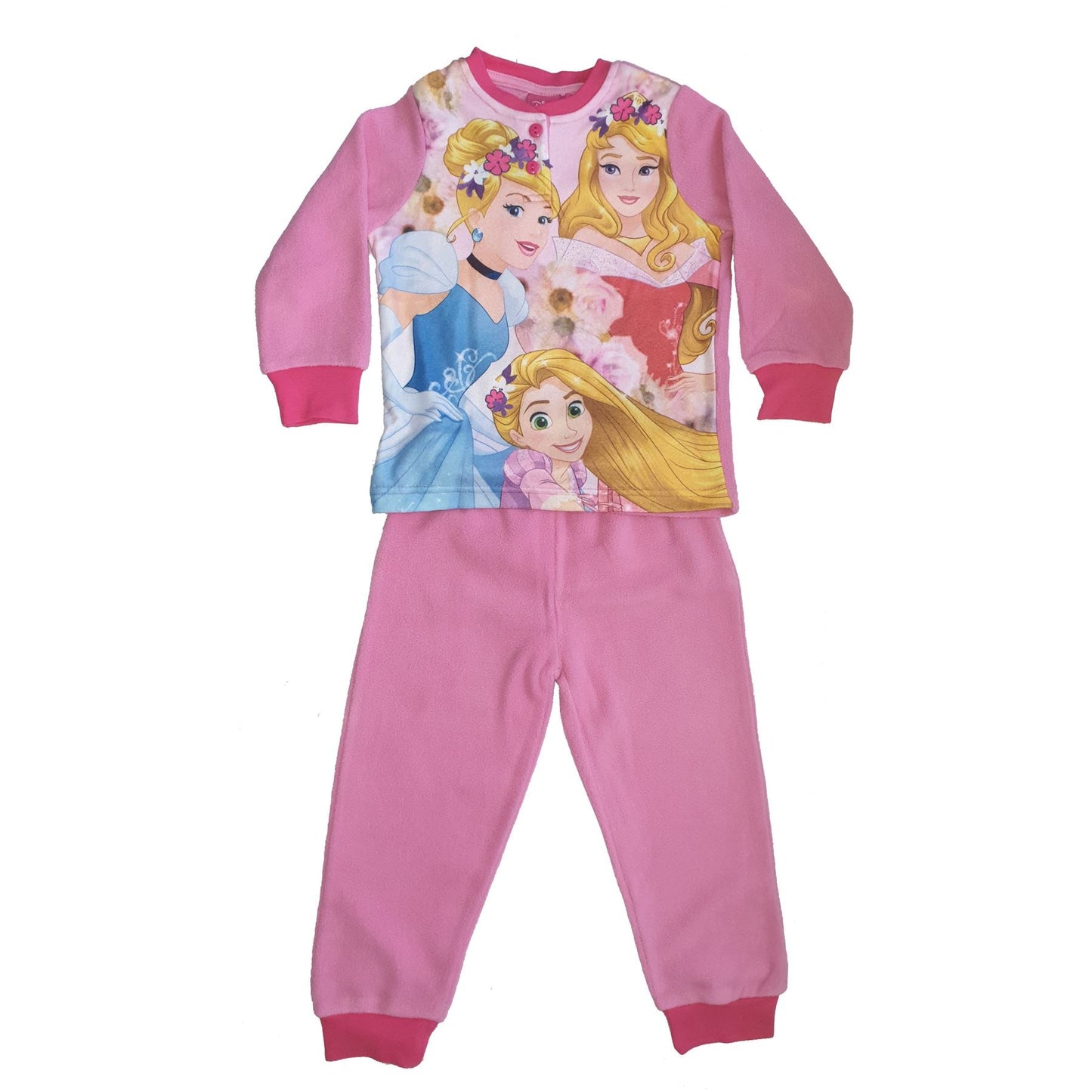 Girls Disney Princess Fleece Pyjamas - Pink Disney Princess