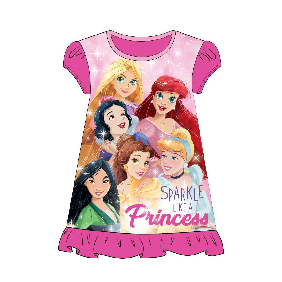 Girls Disney Princess 'Sparkle Like A Princess' Nightdress Disney Princess