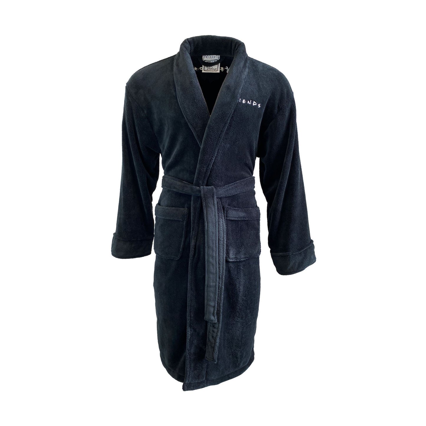 Mens Friends Ugly Naked Guy Fleece Robe - Black