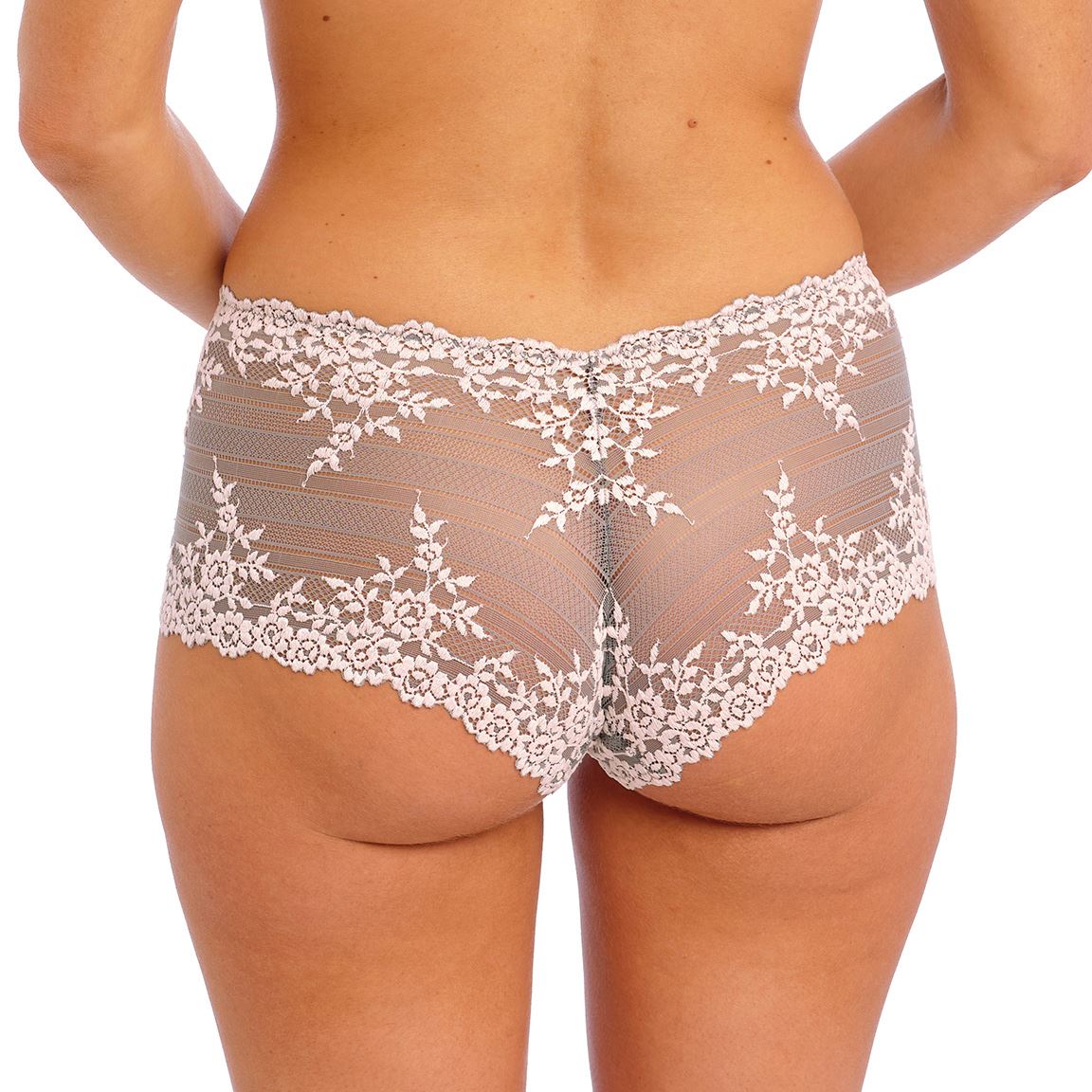 Wacoal Embrace Lace Boyshort - Smoke/Crystal Pink