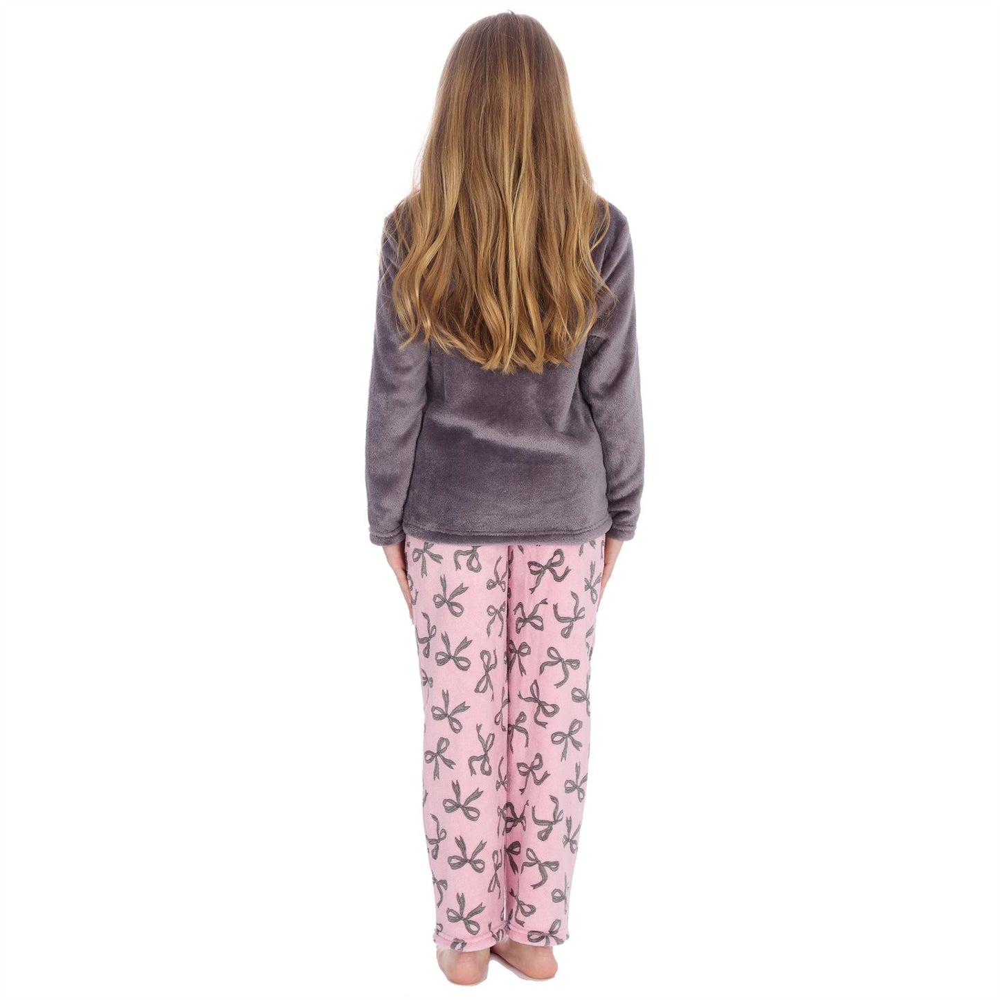Forever Dreaming Kids Fleece Pyjamas - Pink/Silver Bows Forever Dreaming