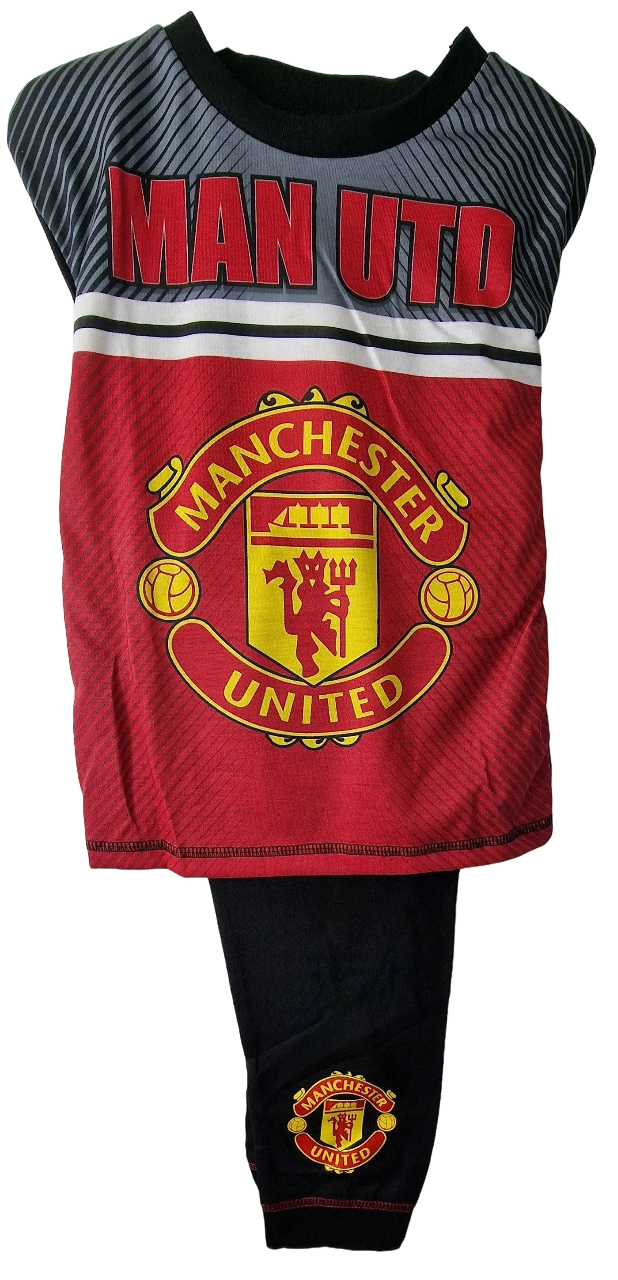 Kids Manchester United Logo Pyjamas - Black Manchester United