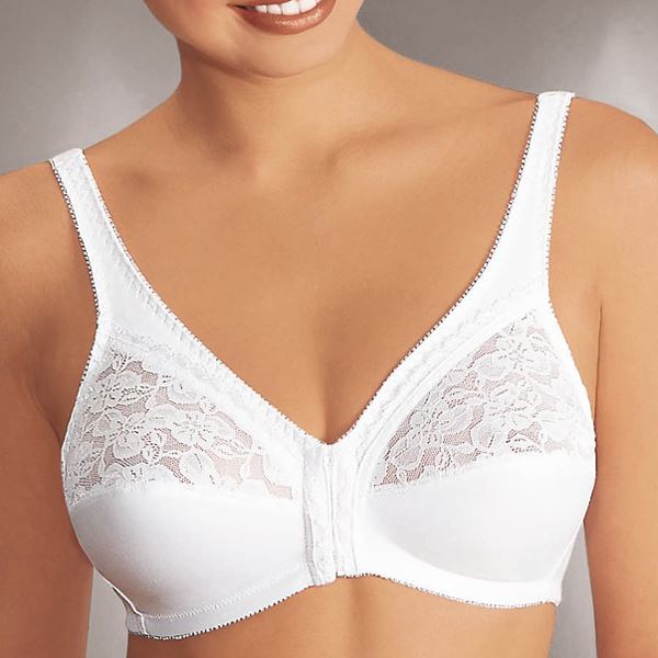 Naturana Front Fastening Bra - White Naturana