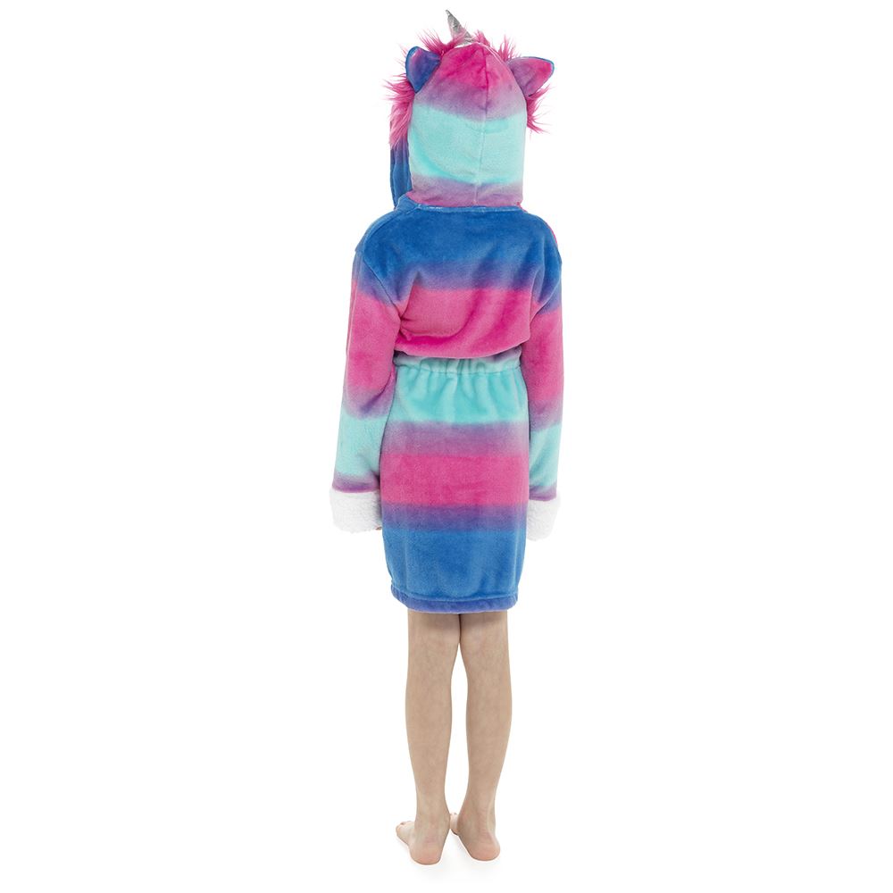 Foxbury Kids Multicoloured Unicorn Robe - Blue/Pink