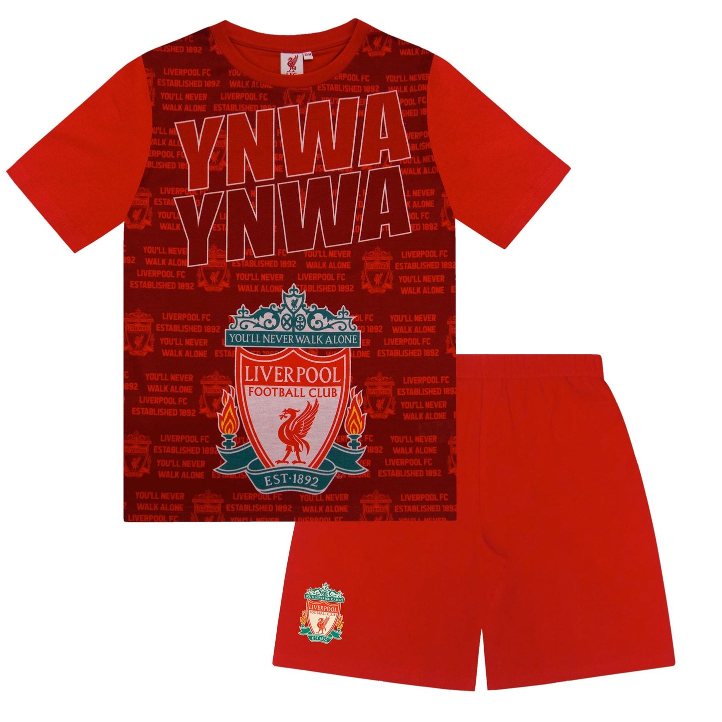 Kids Liverpool FC YNWA Short Pyjamas - Red