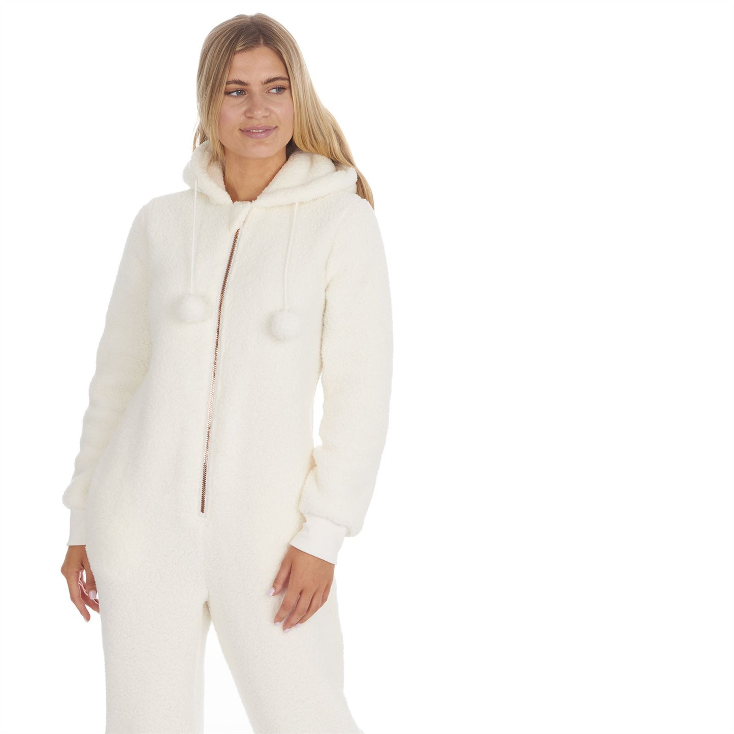 Forever Dreaming Borg Fleece Hooded Onesie - Cream