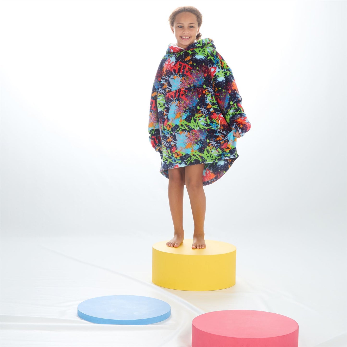 Huggable Hoodie Kids Fleece Oversized Hoodie - Graffiti Huggable Hoodie