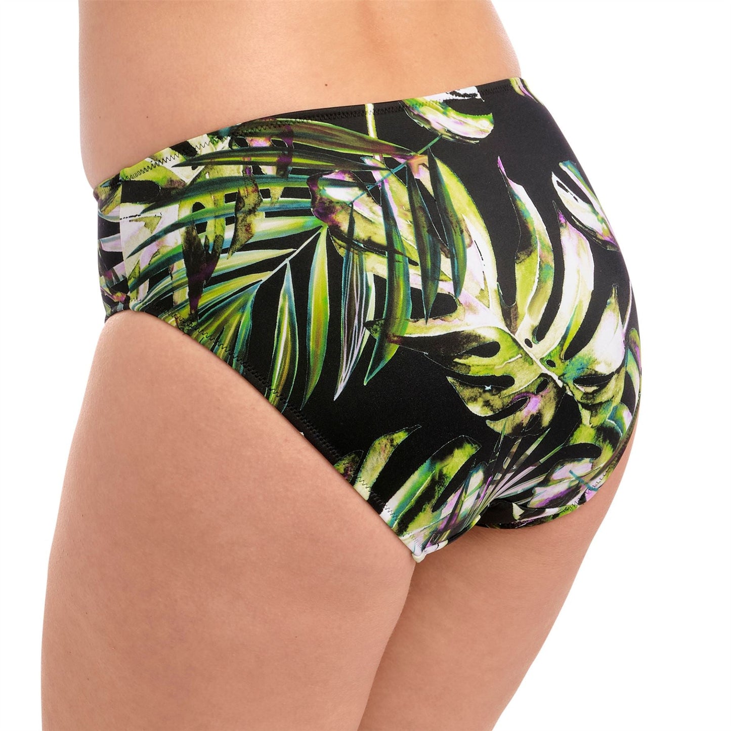 Fantasie Palm Valley Mid Rise Bikini Brief - Black Fantasie Swimwear