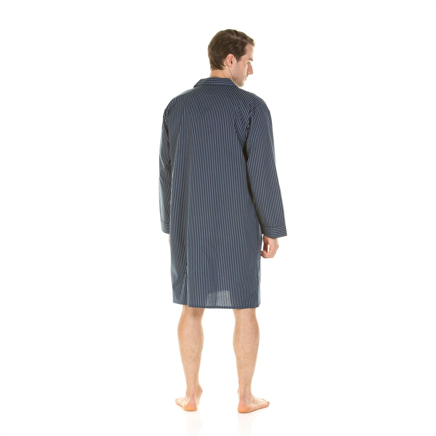 Haigman Mens Cotton Nightshirt - Dark Stripe Haigman