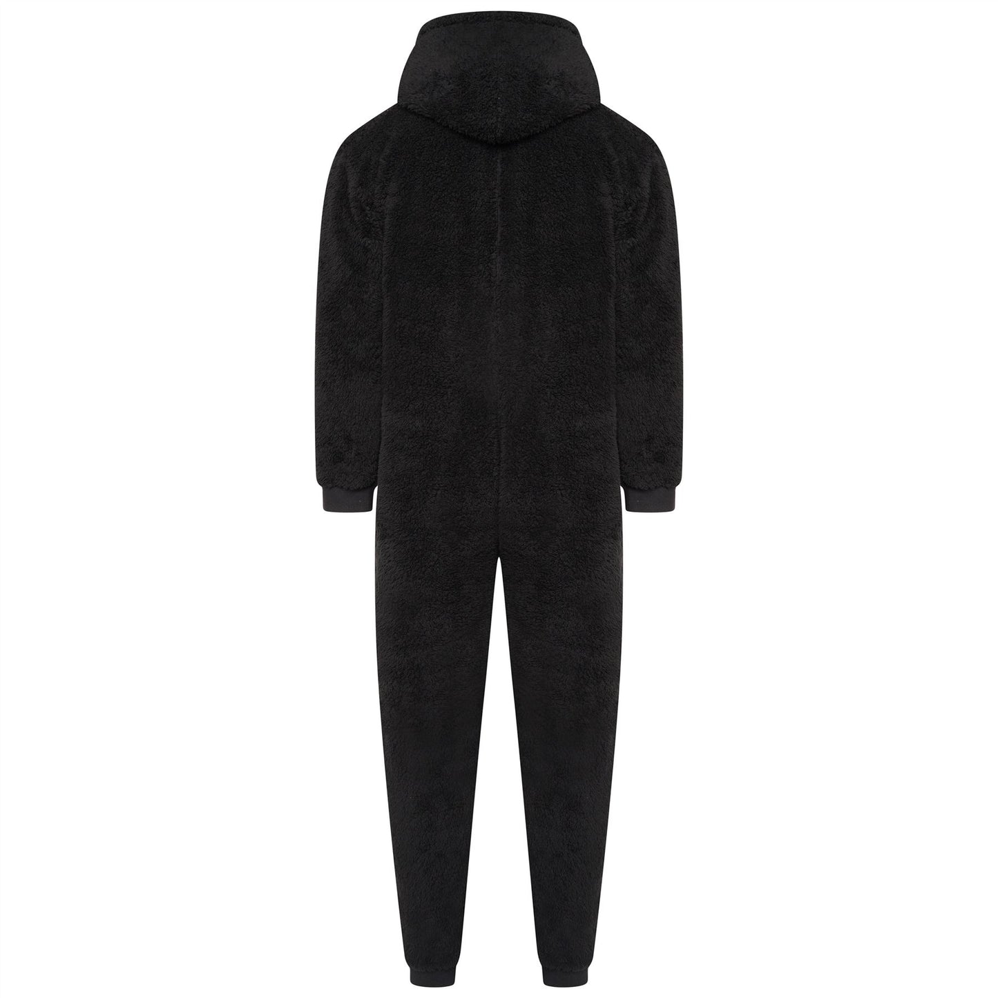 Loungeable Mens Sherpa Fleece Hooded Onesie - Black