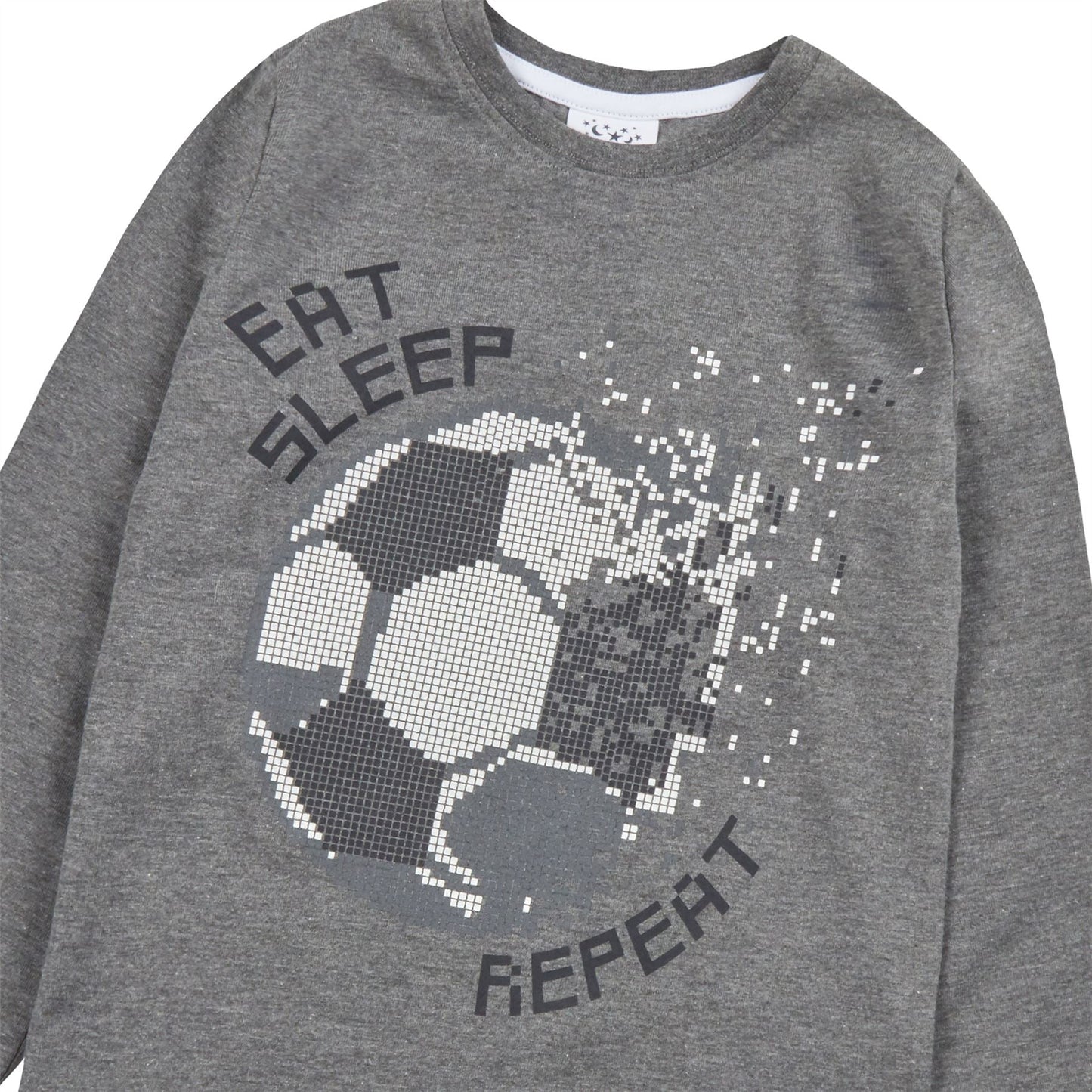 Minikidz Kids Football 'Eat Sleep Repeat' Pyjamas - Charcoal Minikidz