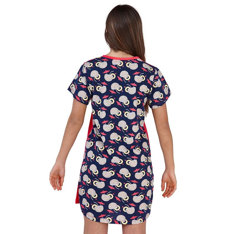 Loungeable Out Of Office Nightdress - Red/Print Loungeable