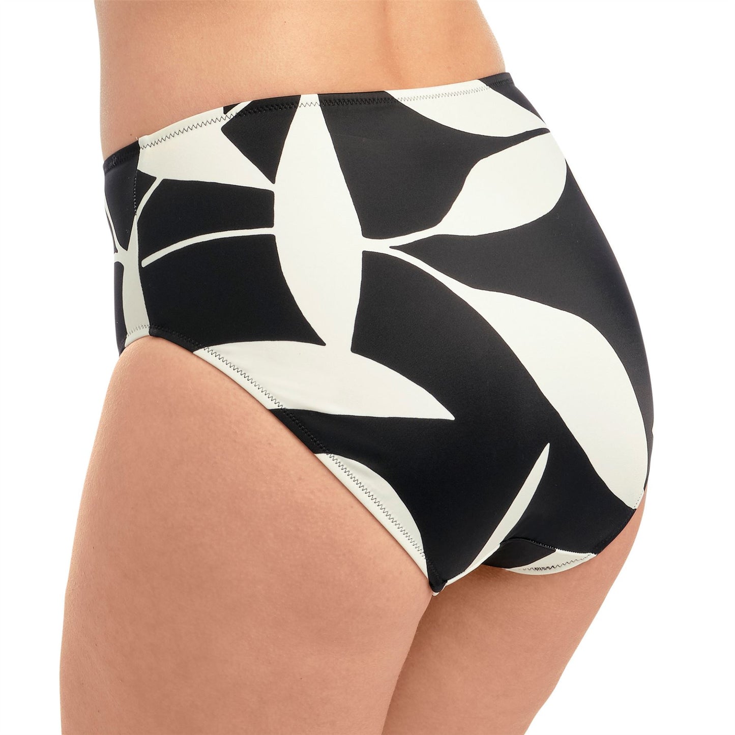 Fantasie Ile De Re High Waist Bikini Brief - Black/Cream