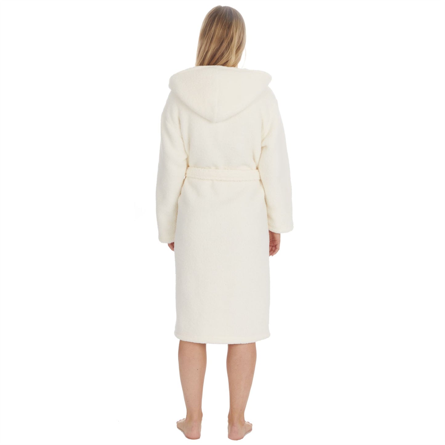 Forever Dreaming Womens Borg Fleece Robe - Cream