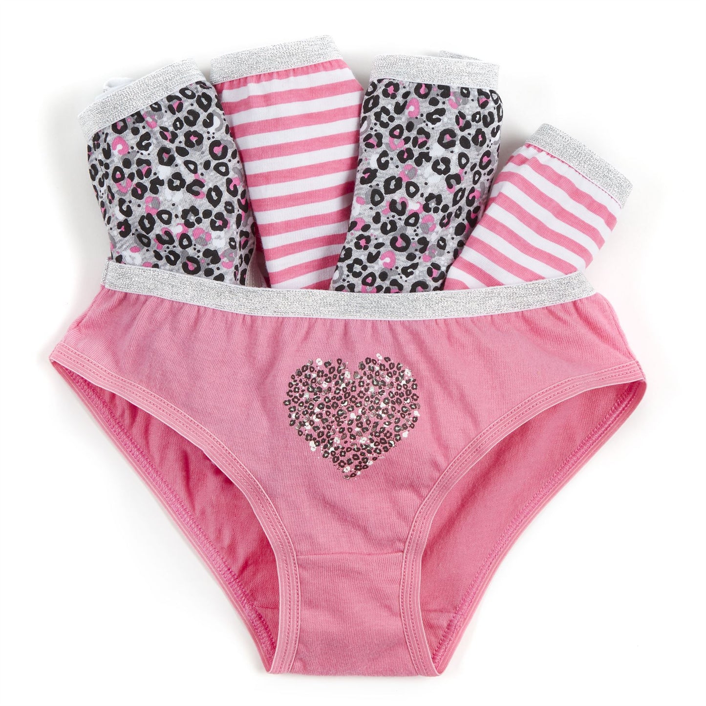 4Kidz Girls Briefs (5 Pack) - Animal/Stripes (2-6 Years) 4Kidz