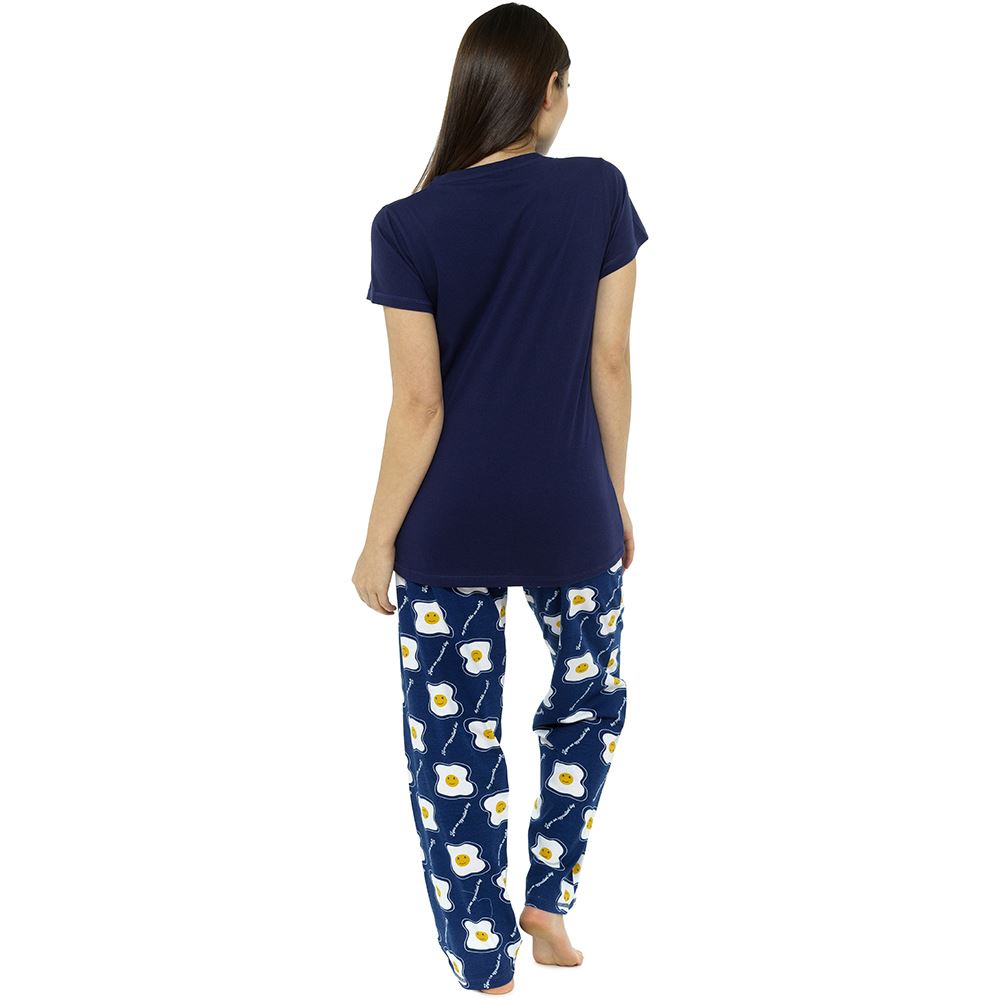 Follow That Dream Womens Have An Eggcellent Day Pyjama Set - Navy Follow That Dream