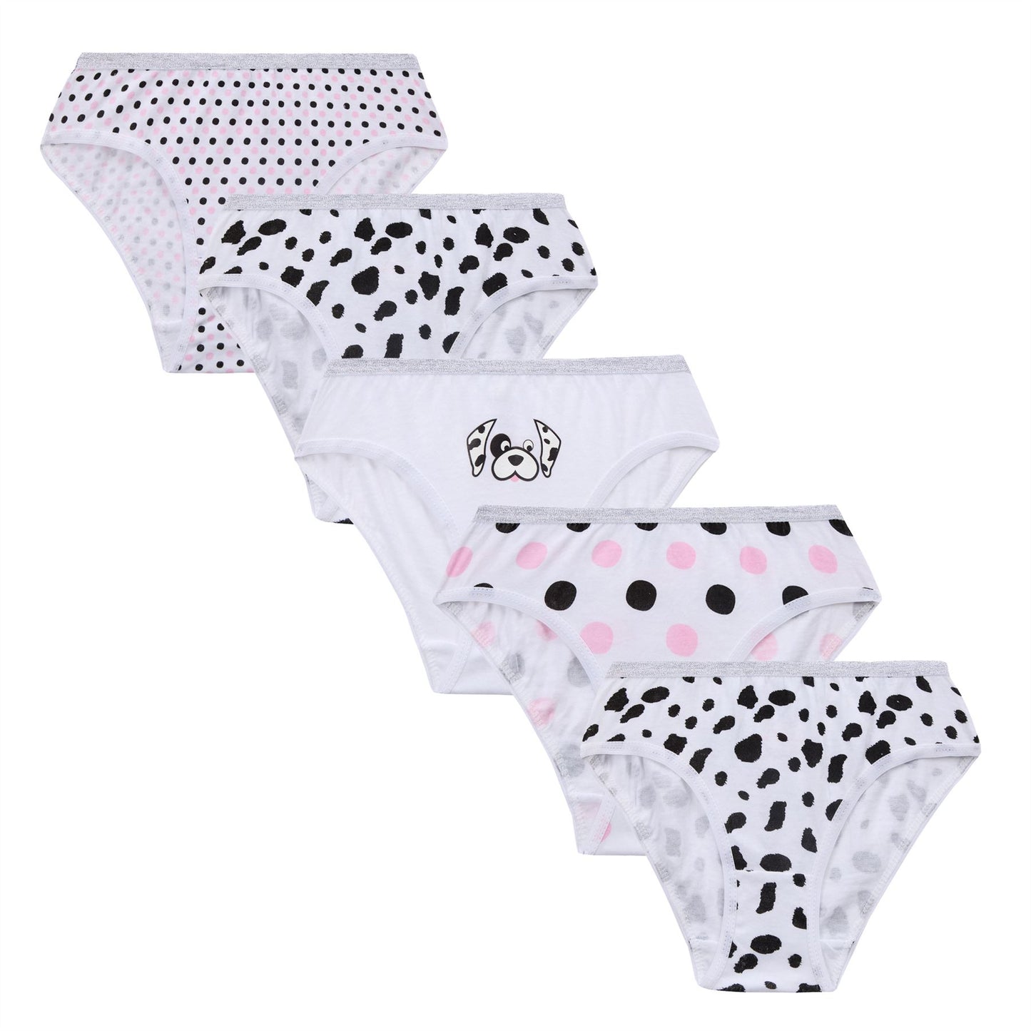 4Kidz Girls Briefs 5 Pack - Puppy (2-6 Years) 4Kidz