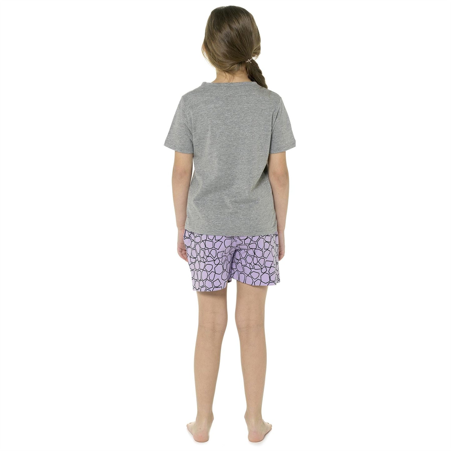 Foxbury Girls Giraffe Top and Shorts Pyjama Set Foxbury