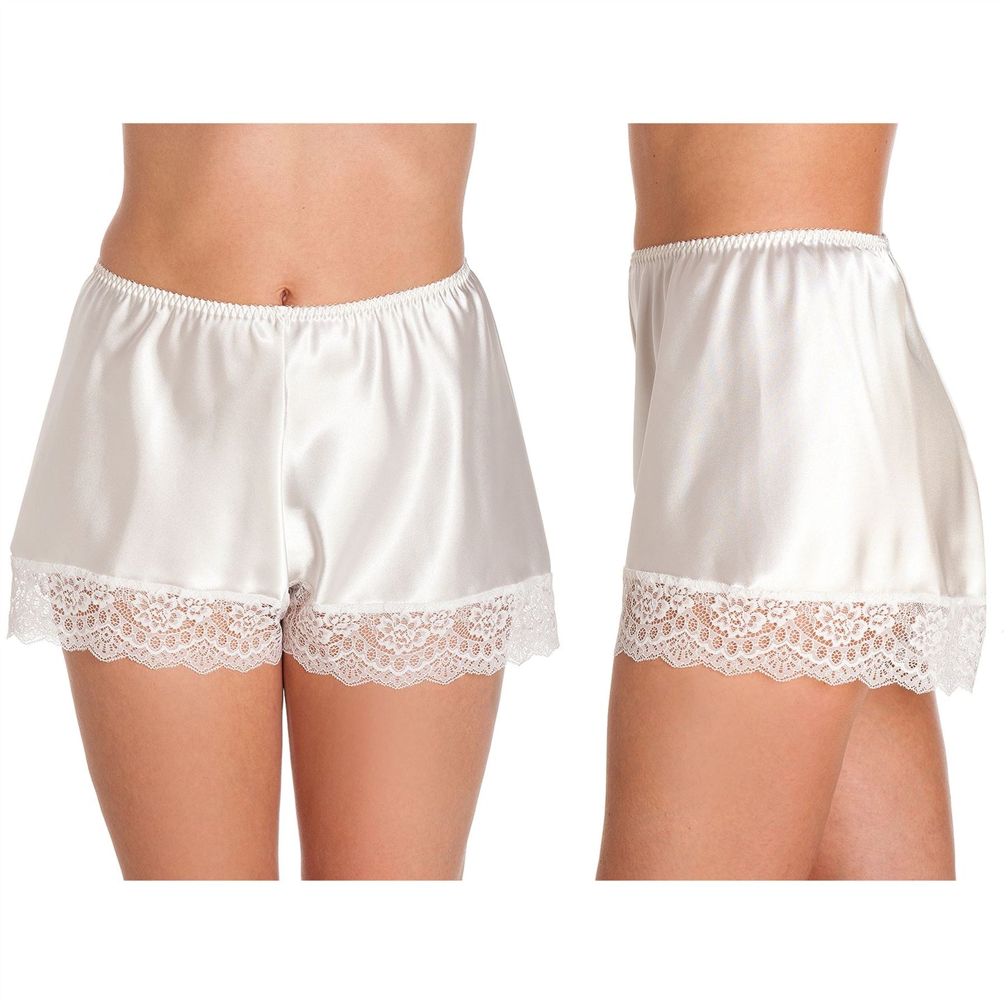 Lady Olga Womens Satin French Knickers - Ivory