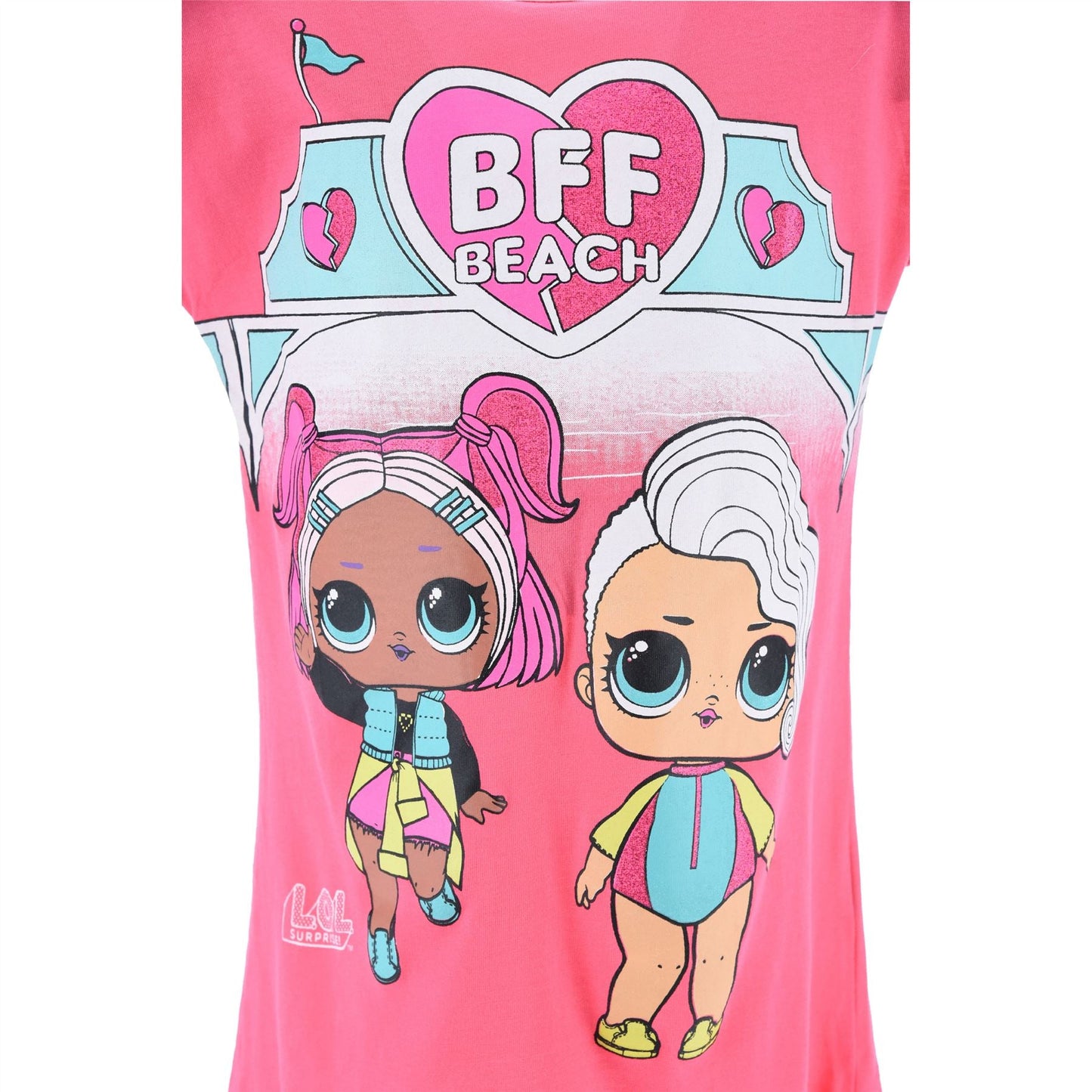 Girls LOL Surprise 'BFF Beach' Nightdress - Fushcia LOL Surprise