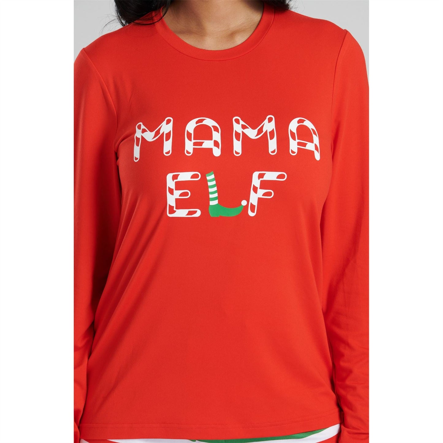 Loungeable Womens 'Mama Elf' Pyjamas - Red/Green Loungeable