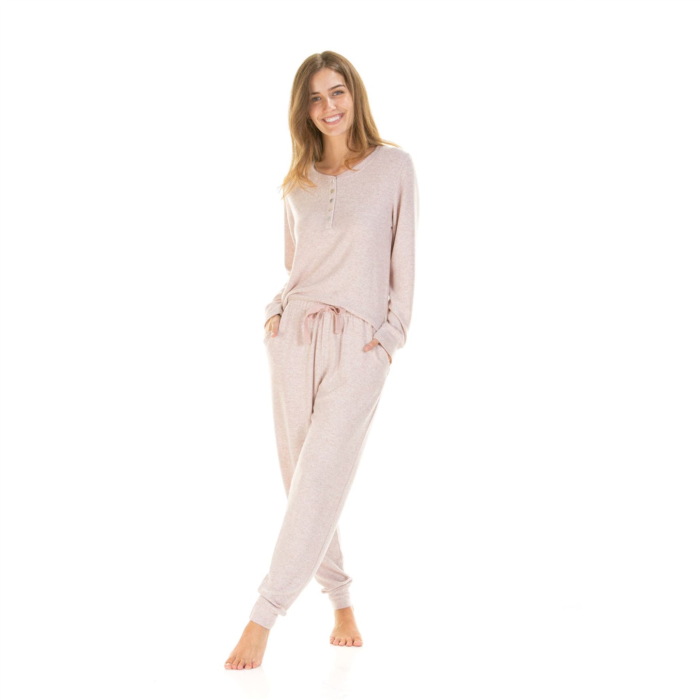 La Marquise Womens Lush Lounge Long Sleeve Pyjamas - Pink La Marquise