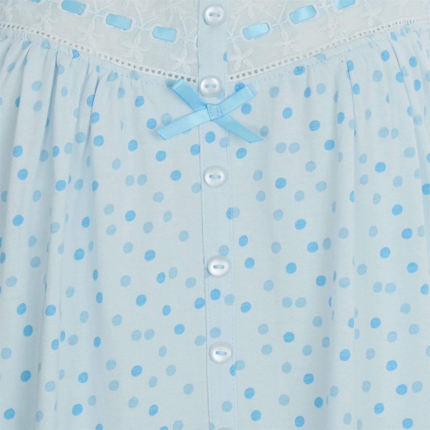 Cottonique Sleeveless Pastel Spot Nightdress - Blue Cottonique
