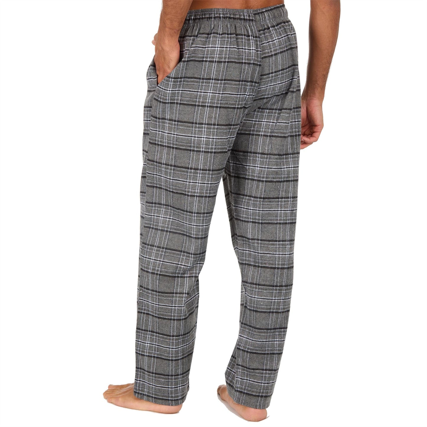 Cargo Bay Mens Check Flannel Lounge Pants - Grey