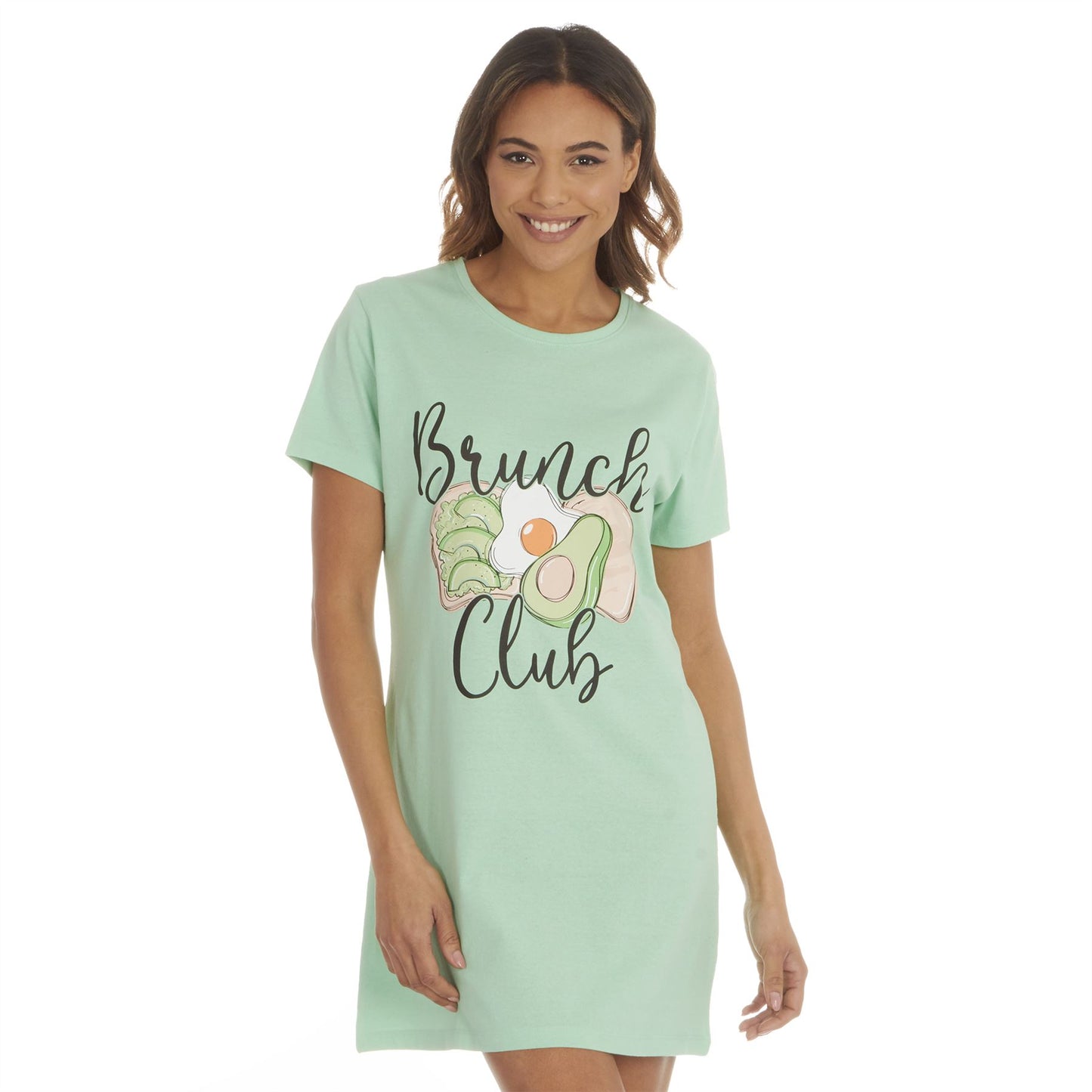 Forever Dreaming Womens 'Brunch Club' Nightdress - Green