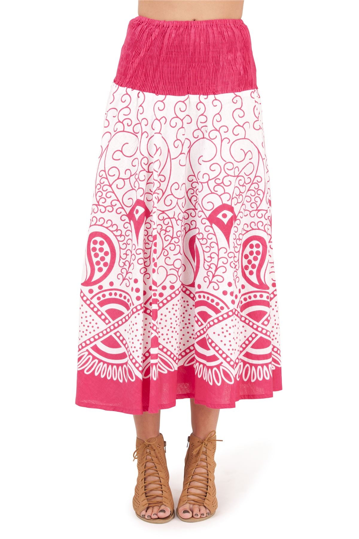 Pistachio Swirl Print Dress/Skirt - Pink