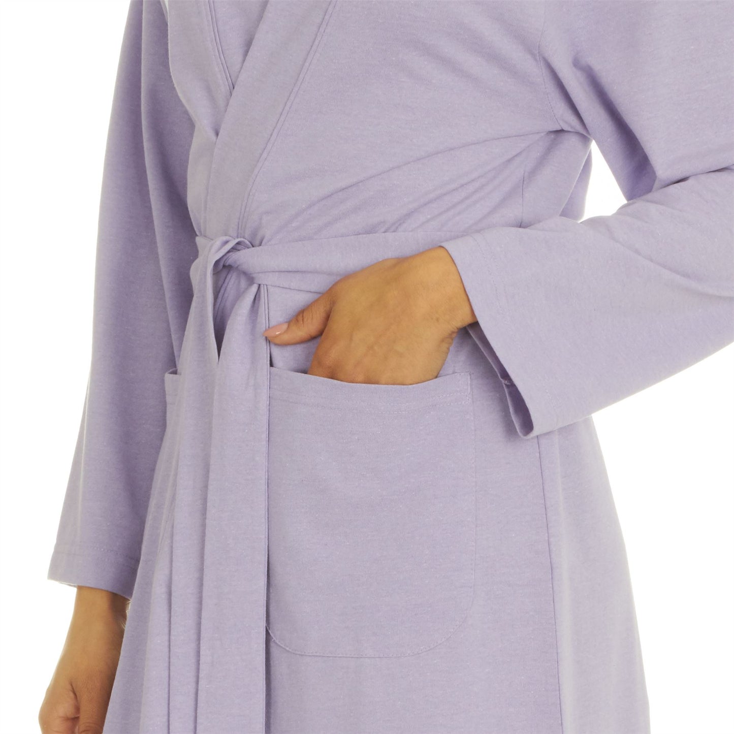 Momentii Womens Jersey Kimono Robe - Lilac