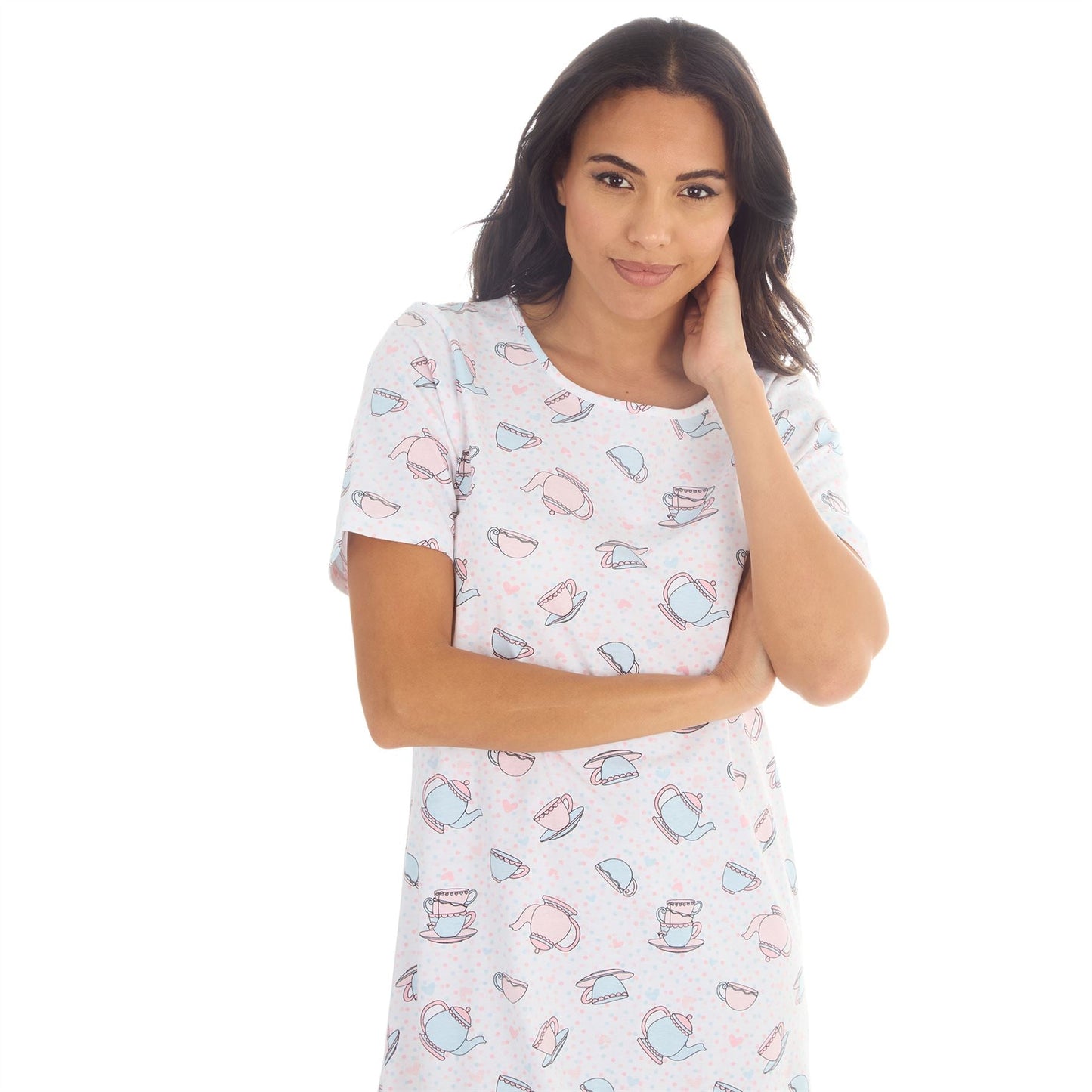 Forever Dreaming Teatime Womens Nightdress - White/Multi Forever Dreaming
