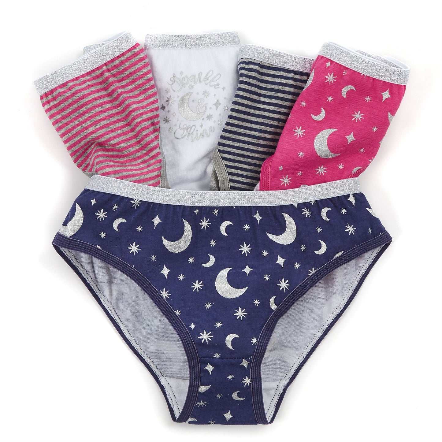 4Kidz Girls Briefs 5 Pack - Moons (2-6 Years) 4Kidz