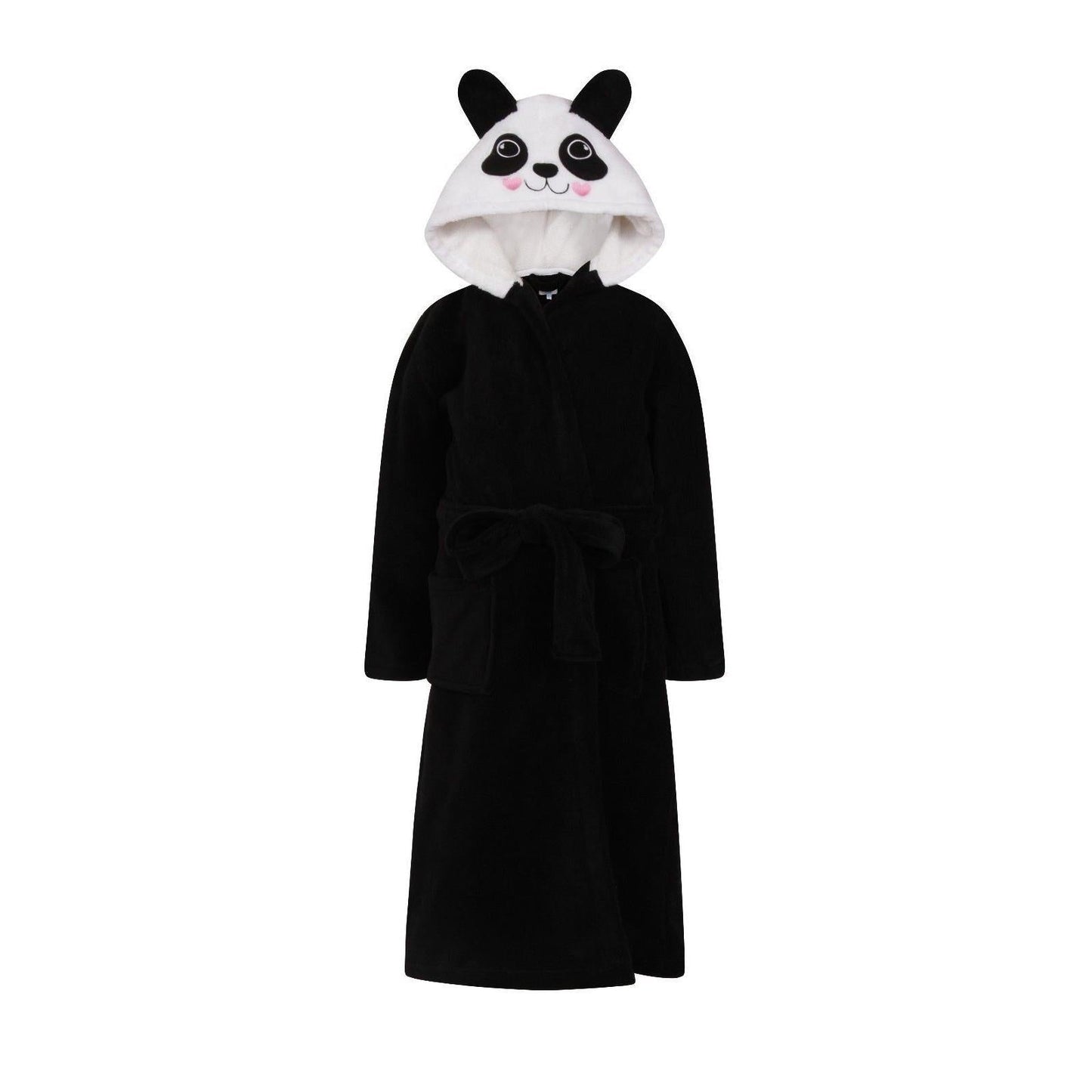 Nifty Kids Panda Fleece Robe - Black/White Nifty