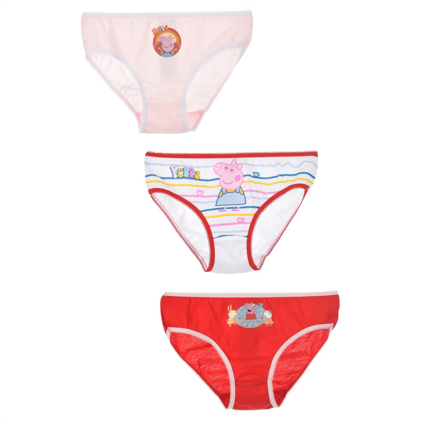 Girls Peppa Pig Briefs - Red/Multi (3 Pack) Peppa Pig