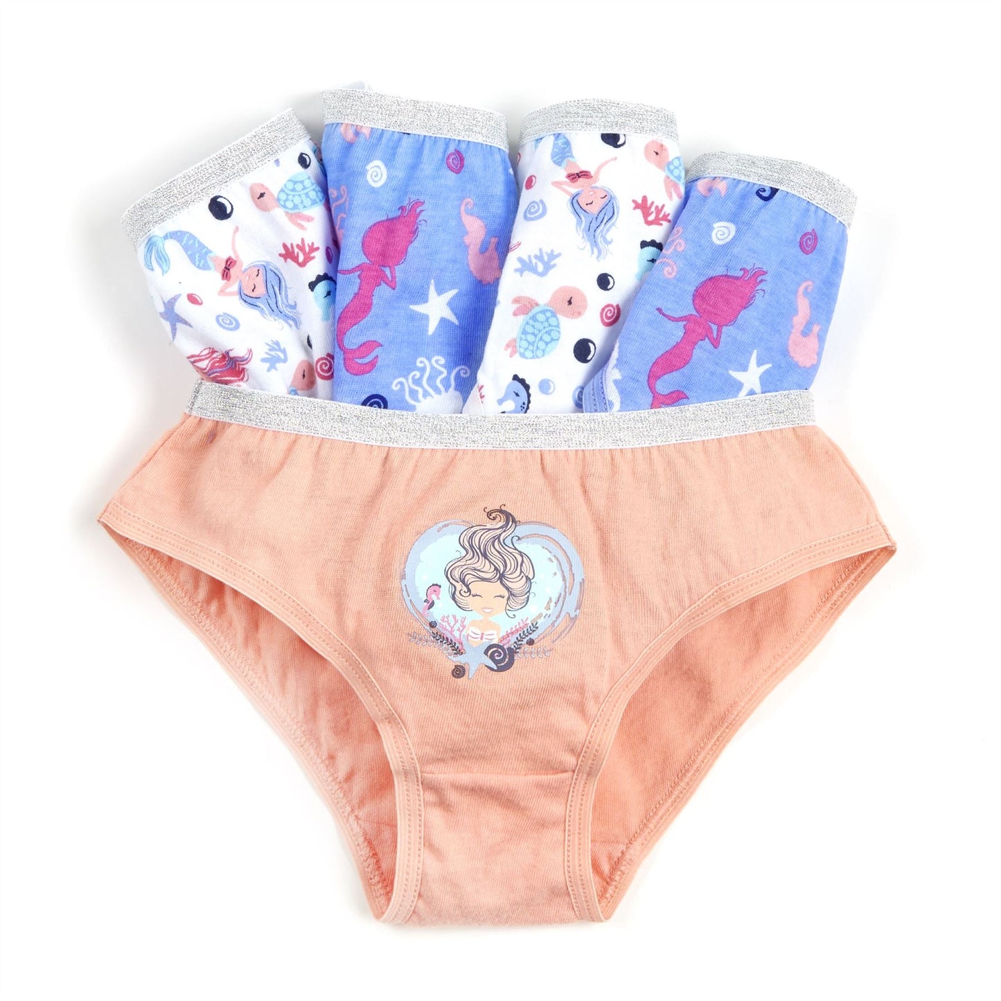 4Kidz Girls Briefs (5 Pack) - Mermaids (7-13 Years) 4Kidz